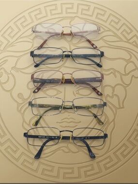 Lot of 5 authentic Versace men & women prescription eyeglasses frames